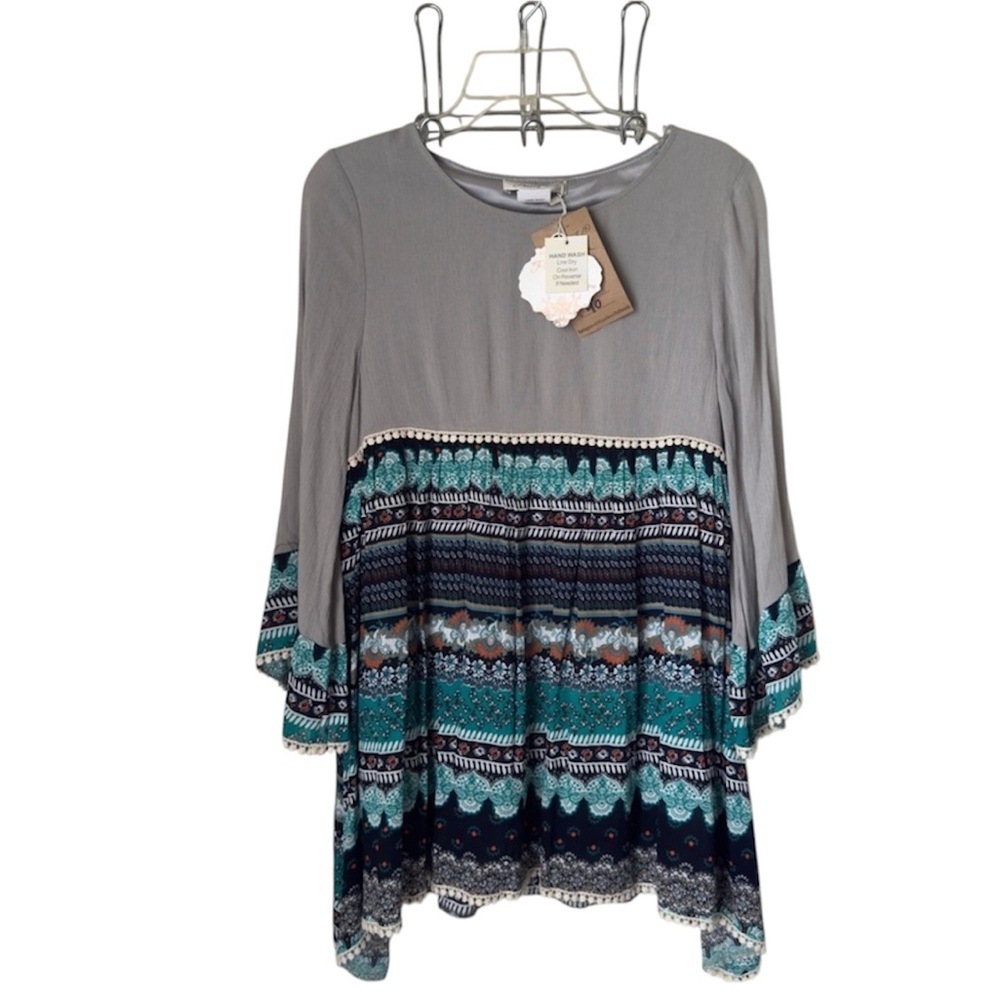 New Paisley Vine By Sassy Bling Women’s Small Tunic‎ Boho Top Whimsigoth Artsy
